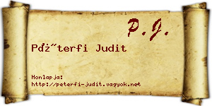 Péterfi Judit névjegykártya